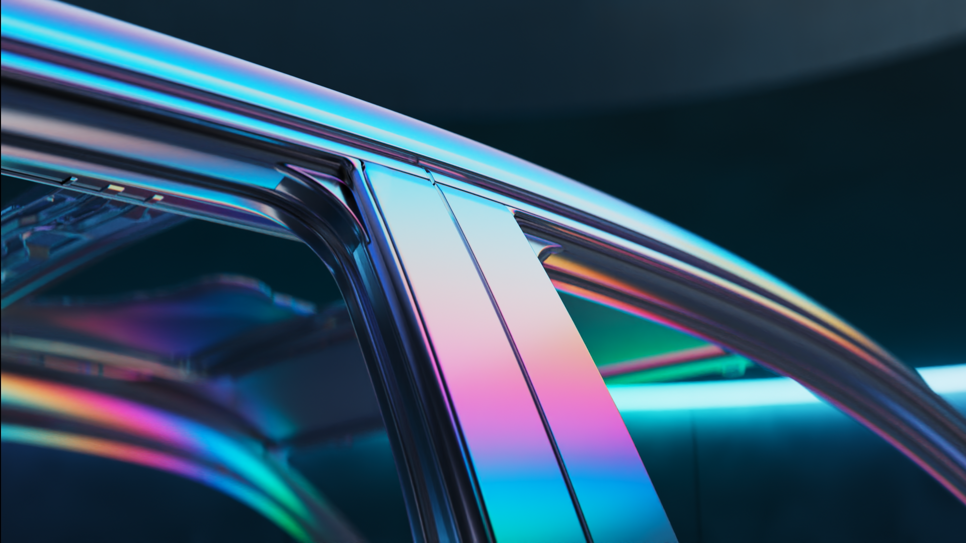 Iridescent window line detail