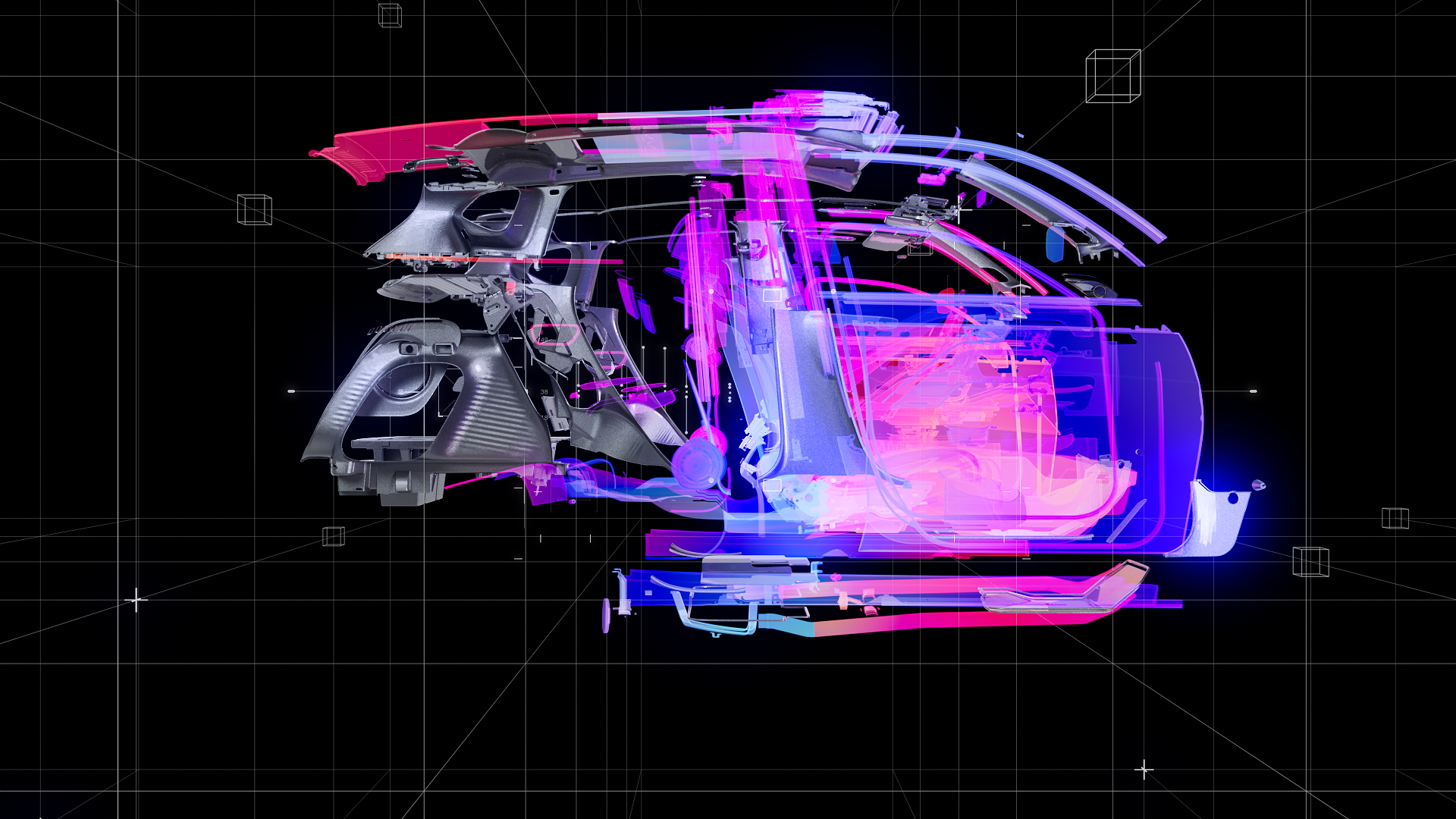 X-ray car on a technical grid