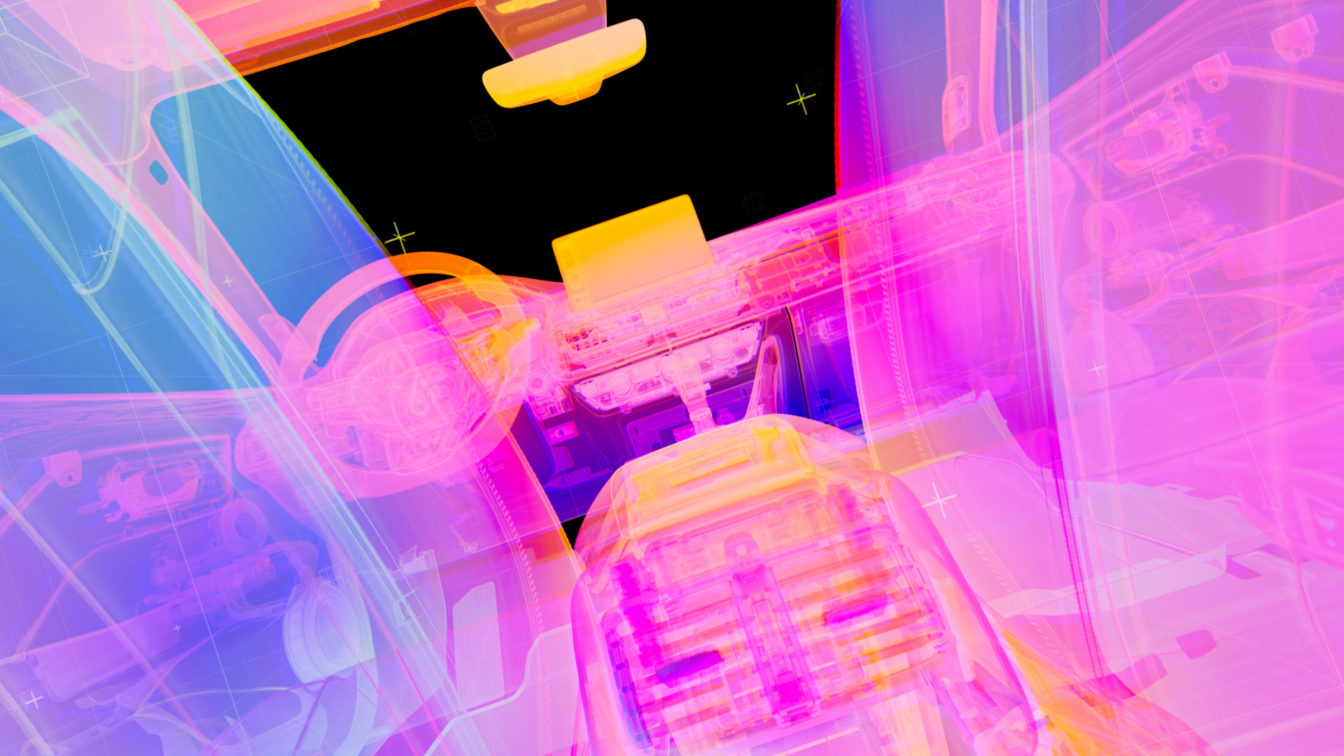 X-ray interior in magenta