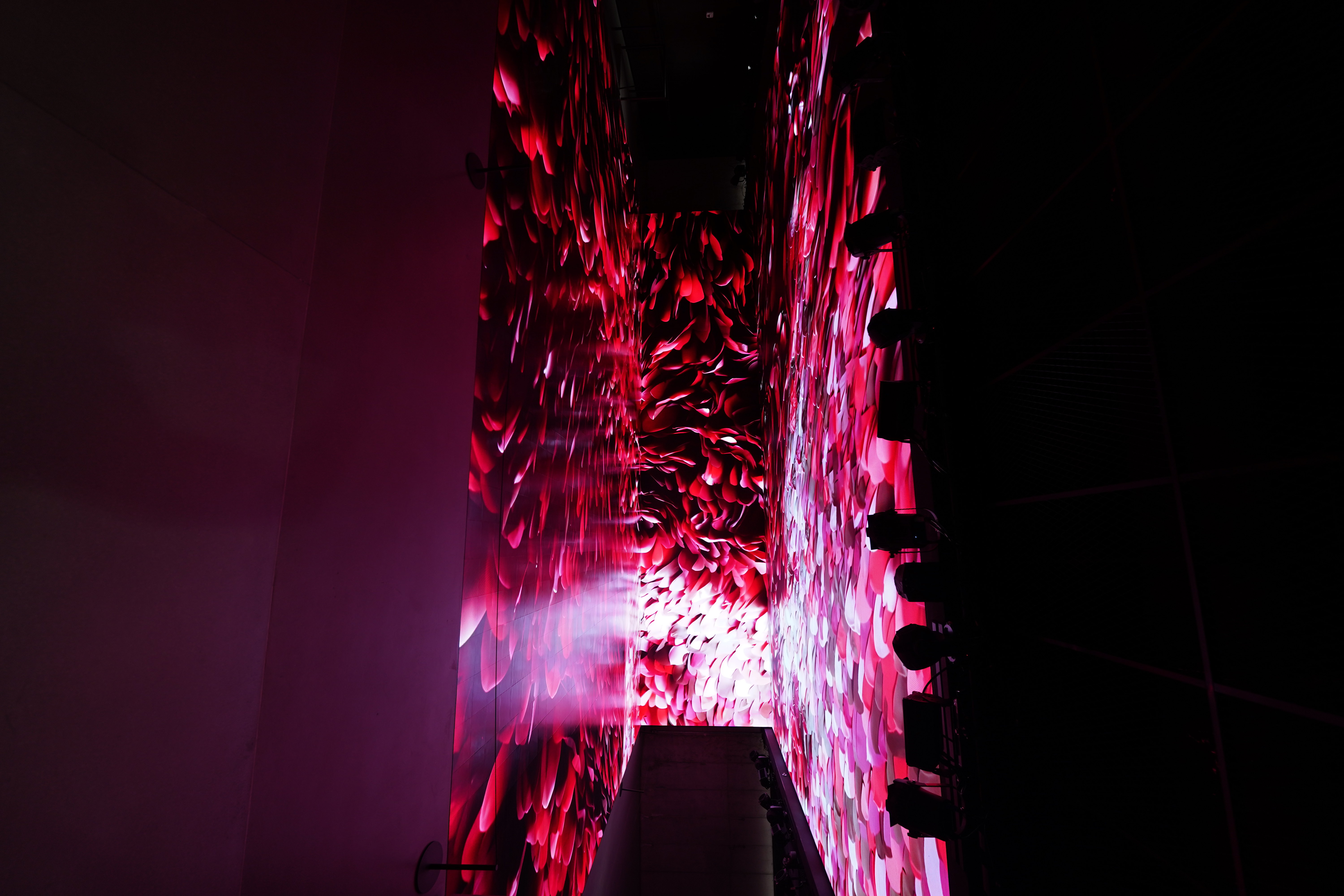 Red projection corridor