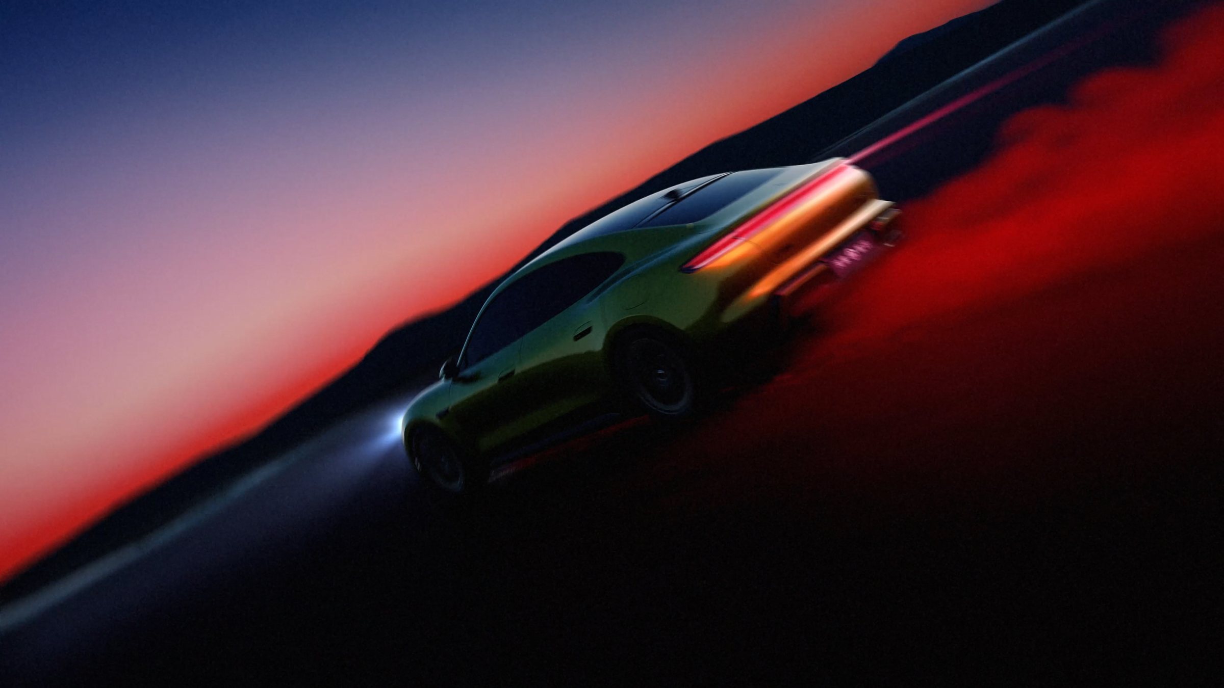 Sedan at speed, dutch angle