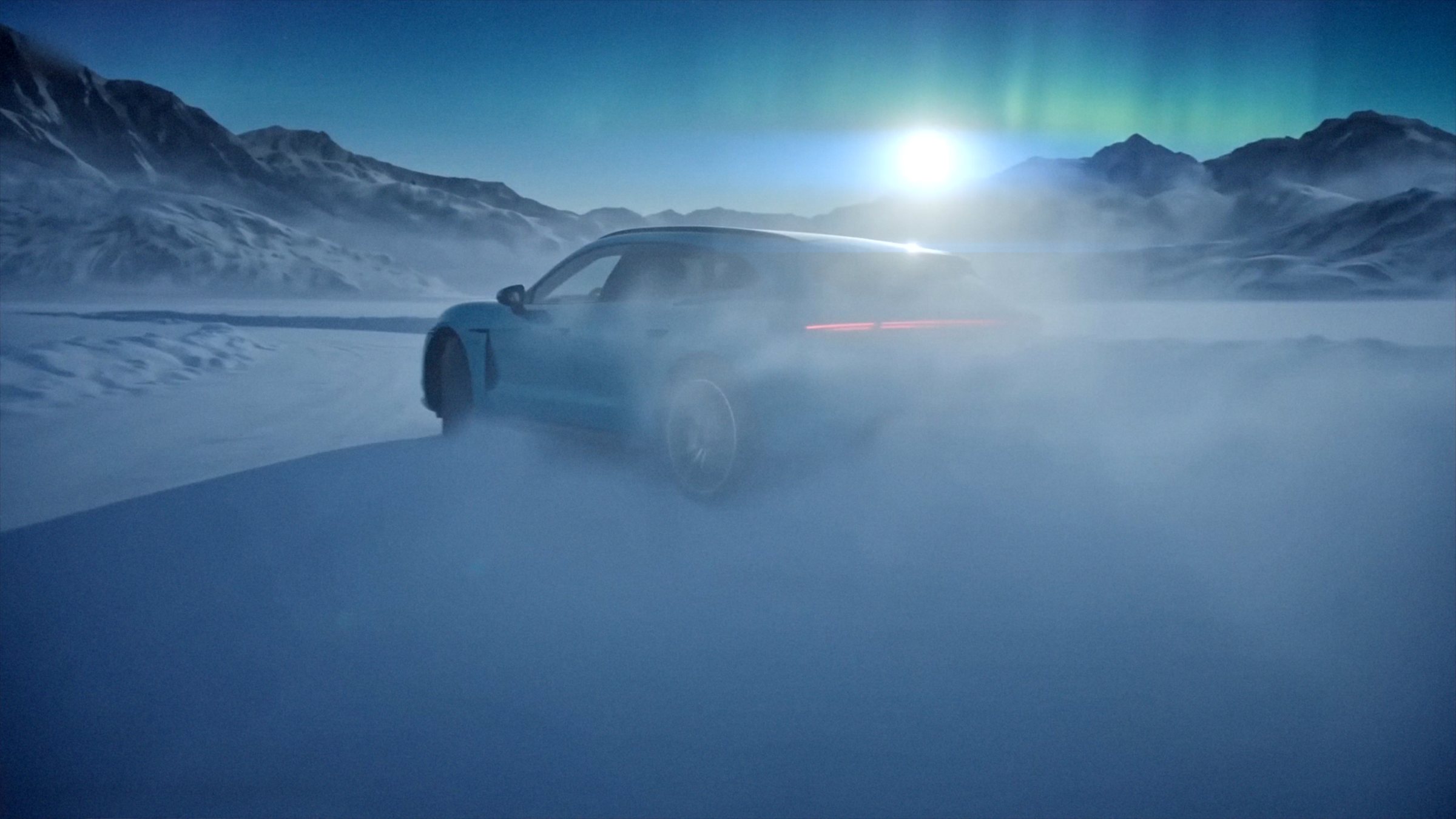 Wagon drifting on ice